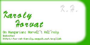 karoly horvat business card